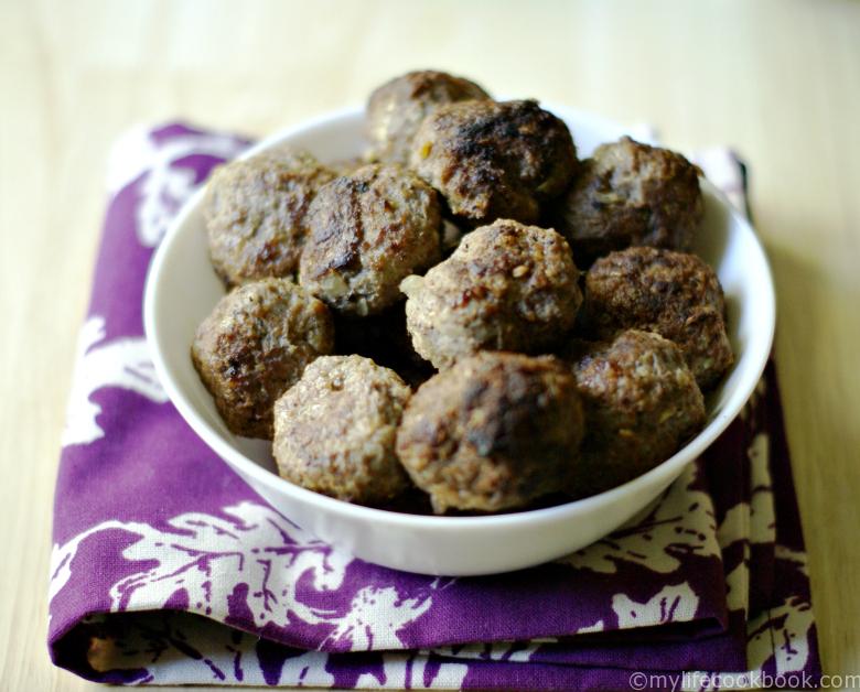 These Paleo Middle Eastern meatballs taste like kibbeh using cauliflower instead of cracked wheat. Perfect Paleo appetizer or snack when you crave kibbeh. 