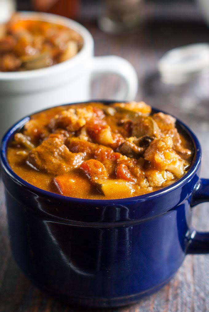 This nourishing beef stew is full of health boosting ingredients. It's easy in the Instant Pot or slow cooker to make this tasty, hearty, Paleo stew.
