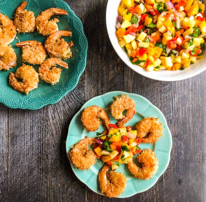 Keto Coconut Shrimp Recipe with Pineapple Mango Salsa - in 30 minutes!