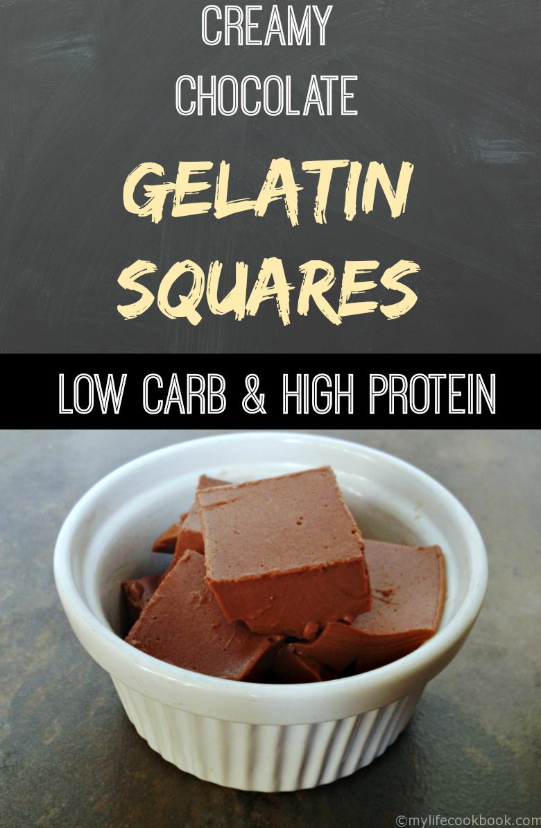 Creamy Chocolate Gelatin Squares (low carb)