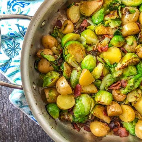 Bacon, Brussels sprouts & Potatoes Side Dish 