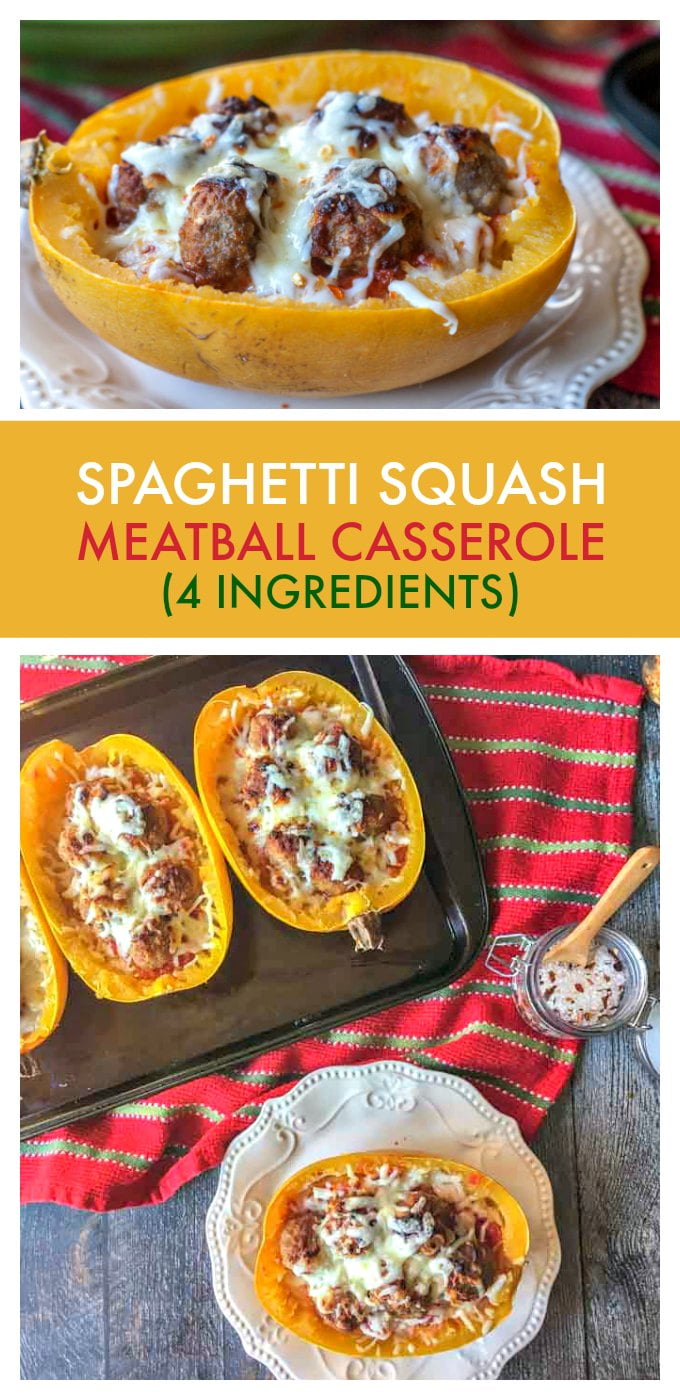Spaghetti Squash Meatball Casserole (4 Ingredients) My Life Cookbook