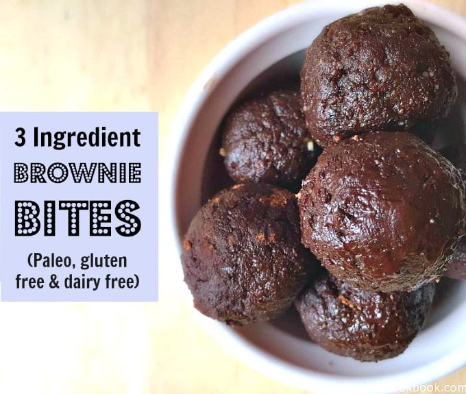 3 Ingredient Brownie Bites (Paleo, gluten free)