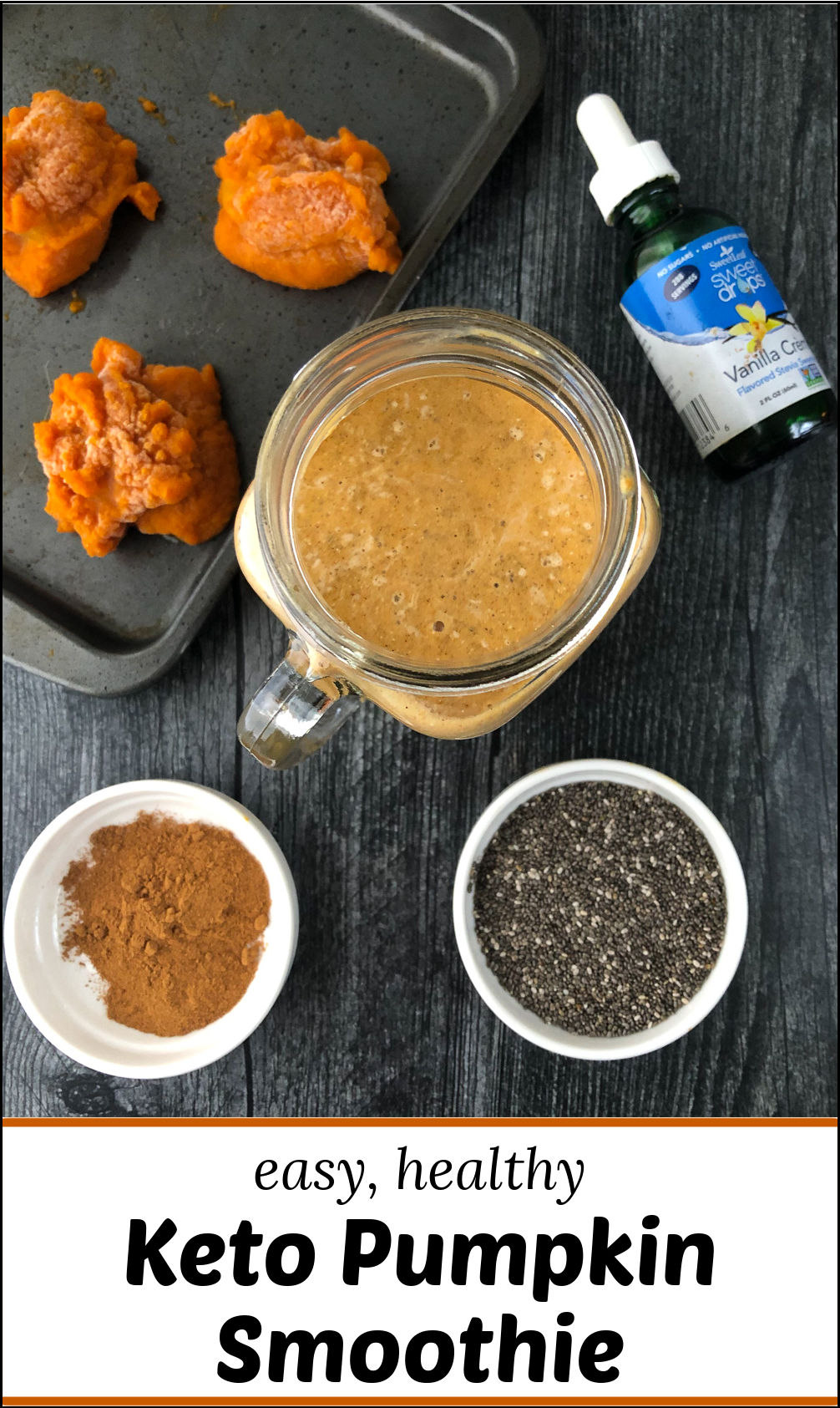 Pumpkin Protein Smoothie for a low carb, high protein and fiber