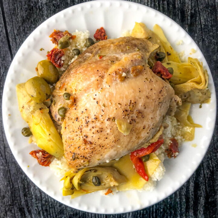 Keto Tuscan Chicken with Artichokes & Capers - healthy low calorie dinner