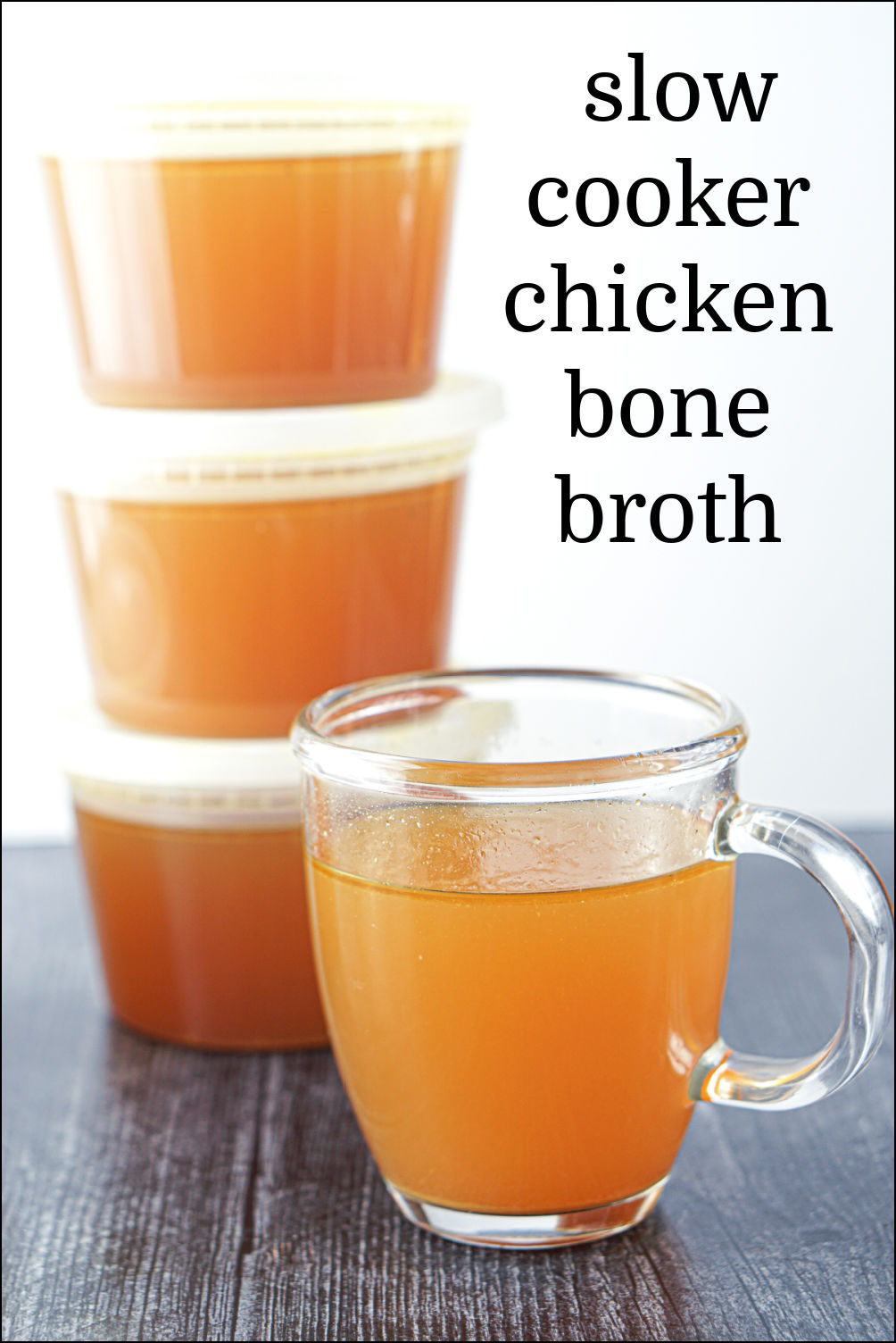 Slow Cooker Chicken Bone Broth Recipe easy healthy homemade broth!