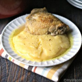 Chicken with polenta and bang is an old family recipe that is perfect on cold winter days.