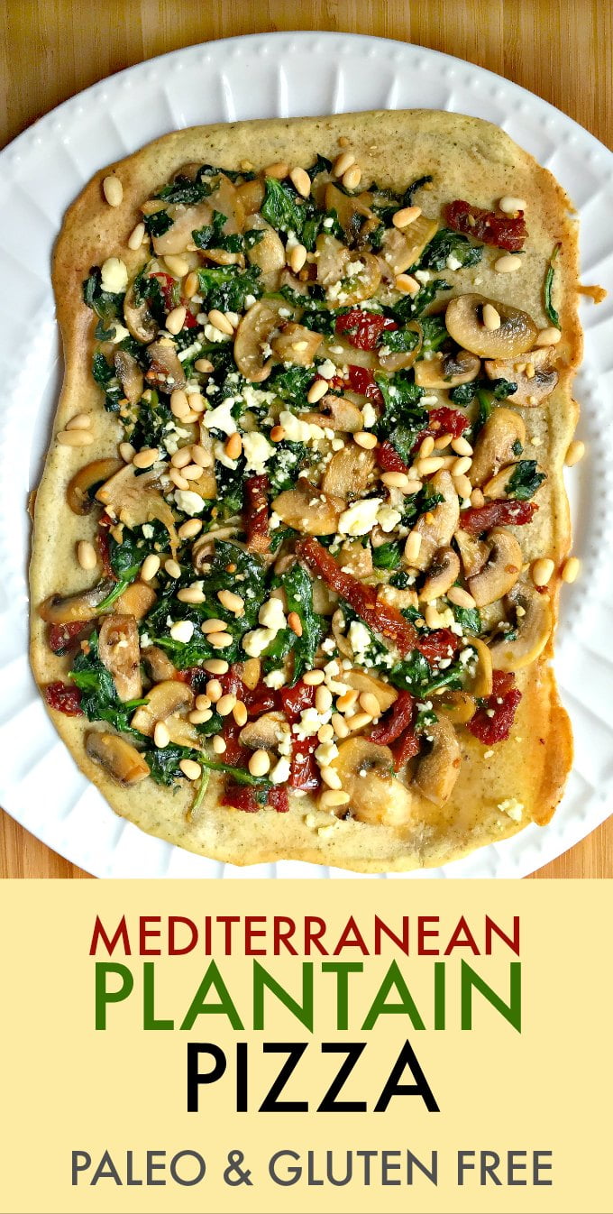 This mediterranean plantain flatbread is a delicious and simple Paleo dish that you will make over and over. It's also gluten free!