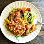 This sausage & peppers pasta dish is a quick and easy meal that you can use on pasta or zucchini noodles. It's low carb (using the zoodles) and delicious!