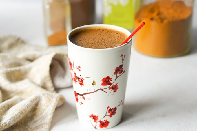 This mocha maca matcha it the perfect healthy pick me up drink to start your morning. It's full of healthy and energizing ingredients and you can make it in minutes.