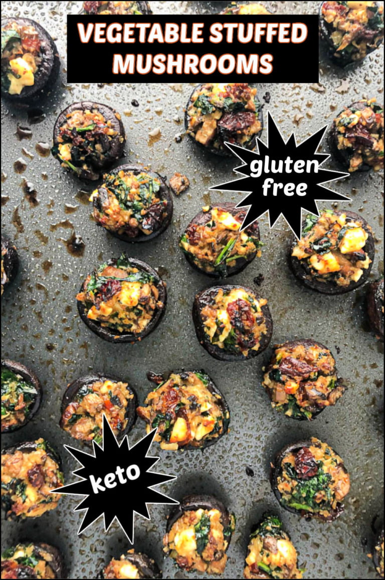 Easy Vegetable Stuffed Mushrooms Recipe keto, gluten free portobellos