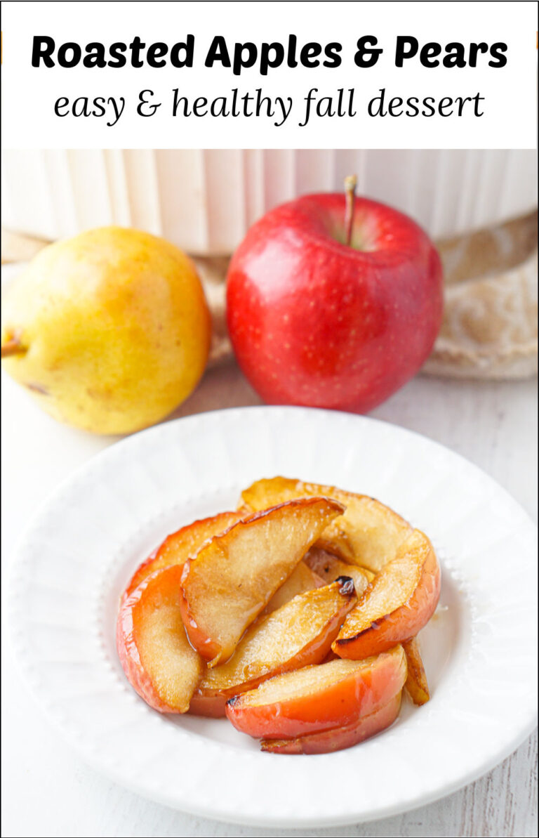Baked Pears and Apples simple & healthy fall dessert with coconut sugar!