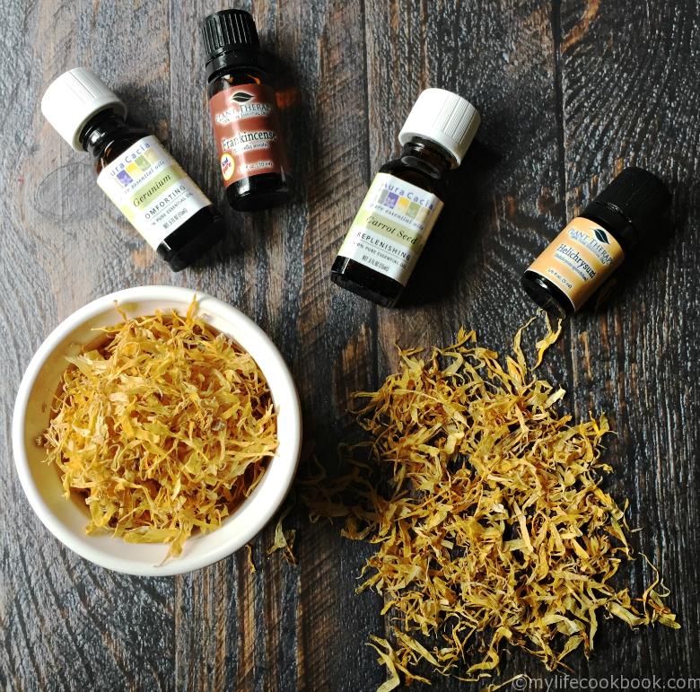 This calendula infused body oil is natural and healing to the body using calendula flowers and pure essential oils.