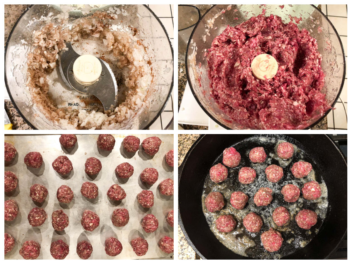keto kibbeh meatballs collage