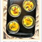 glass cups with make ahead omelets in a jar or cup and text