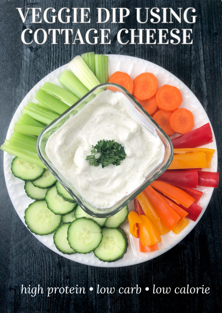 Easy Veggie Dip with Cottage Cheese low carb, high protein snack
