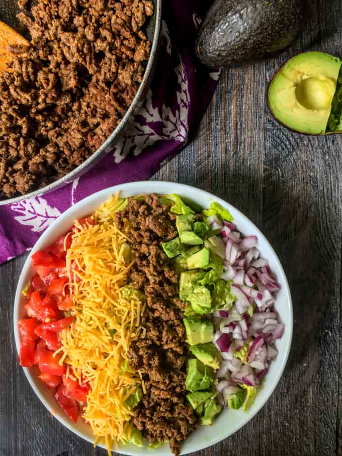 Low Carb Taco Cobb Salad With Homemade Ranch Dressing Mix | My Life ...