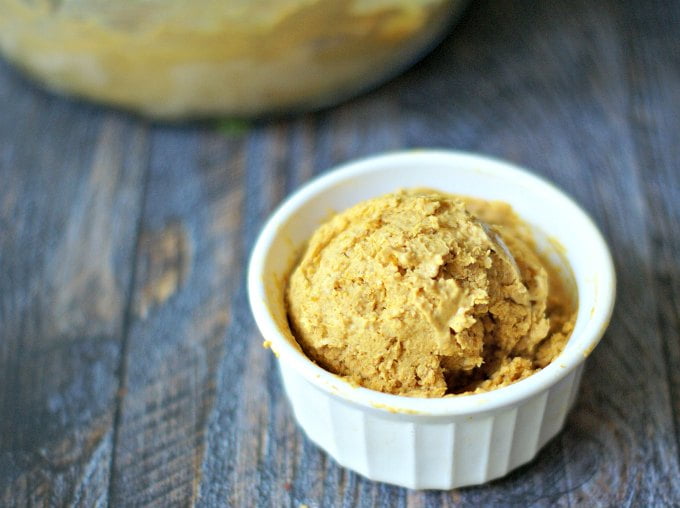 Pumpkin protein ice cream is simple to make and is low carb too. No ice cream maker necessary. Eat right away for soft serve or freeze for later.