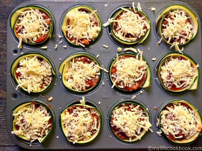 These Zucchini Lasagna Cups are a fun gluten free dish that has all the taste of traditional lasagna using zucchini instead of pasta. 