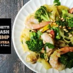 Using spaghetti squash instead of pasta makes this Shrimp Prima Vera recipes both low carb and delicious! A fabulous Paleo dinner.