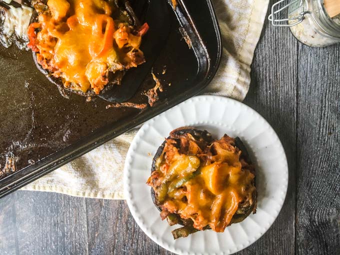 These fajita stuffed portobellos make for a delicious and easy low carb dinner.  