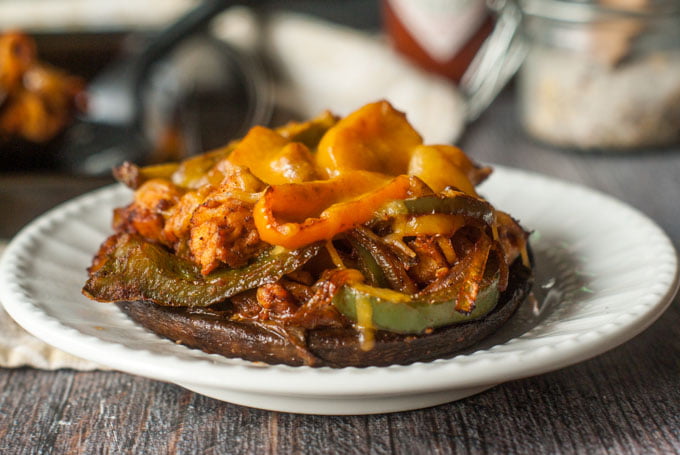 These fajita stuffed portobellos make for a delicious and easy low carb dinner.  