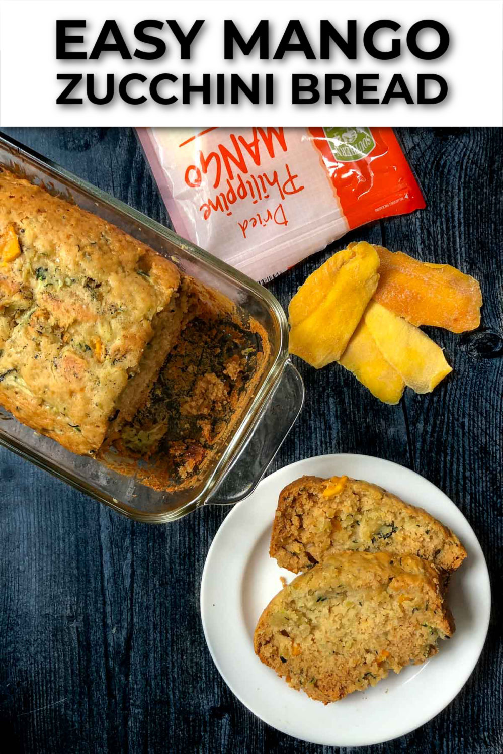 Easy Mango & Honey Zucchini Bread tasty & healthy quick bread snack!