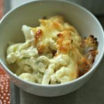 Enjoy all the comforts of a cheesy scalloped potato dish using cauliflower instead! This cheesy scalloped cauliflower is only 4.5g net carbs.