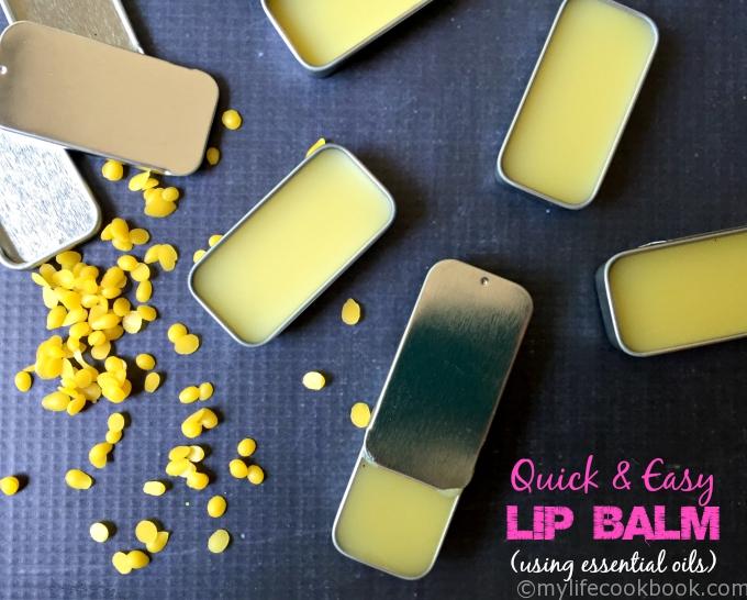 This is a super quick and easy recipe to make your own lip balm using essential oils. Only 3 ingredients and a few tips to help!