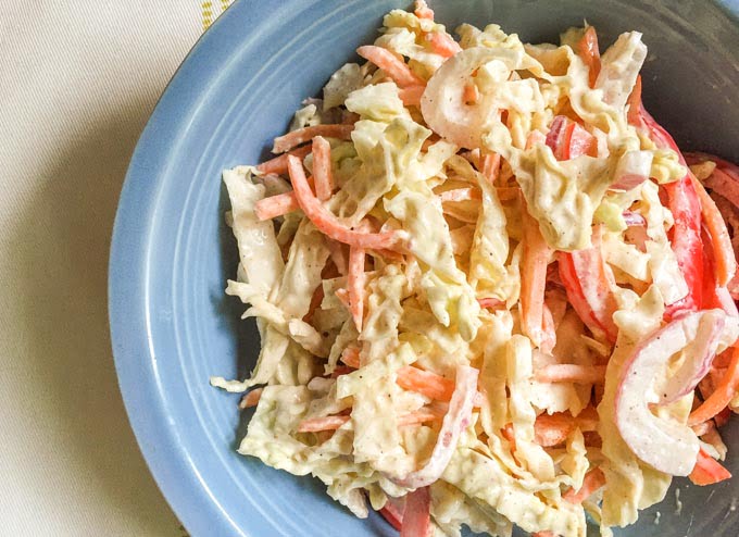 A quick and easy creamy southwestern coleslaw that is both Paleo and low carb. A delicious addition to your summer salads and picnic recipes!