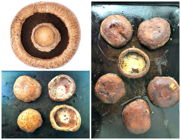 collage of how to cook portobello mushrooms