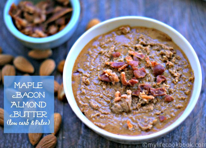 Delicious combination of flavors with maple, bacon and sweet almond butter that is both Paleo and low carb. Eat it by the spoonful!
