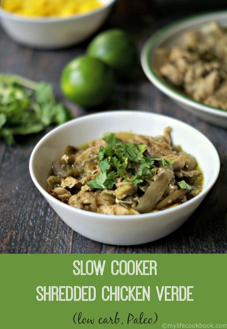 Such an easy and tasty meal made in your slow cooker. Use this shredded chicken over rice, in tortillas or as is. 