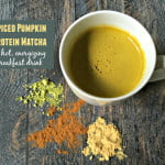 This spiced pumpkin protein matcha is the perfect energy drink to start your morning. Packed with protein and low in carb; an energizing boost with matcha.