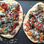 These flatbreads are so easy to make and customize. Add some sausage,peppers and spinach and top with Asiago cheese for a delicious quick and easy dinner that your family will love!