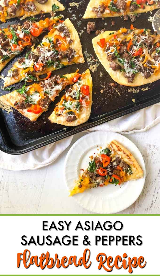 Easy Flatbread Recipe With Asiago Sausage & Peppers In 20 Minutes! My