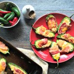 These bacon wrapped cheese stuffed jalapeños are a delicious low carb and Paleo appetizer or snack. So easy to make and you can even freeze them and cook later.