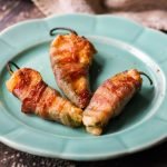 These bacon wrapped stuffed jalapeños are a delicious low carb appetizer or snack. So easy to make and you can even freeze them and cook later.