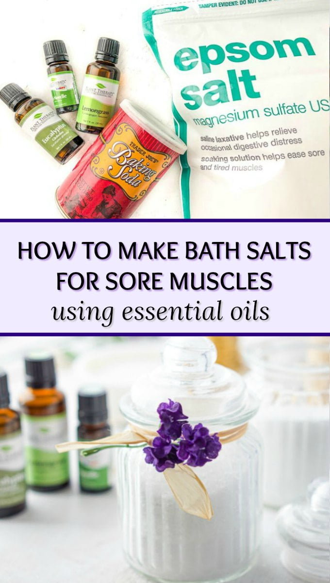 Bath Salts for Sore Muscles using Essential Oils great gift too!