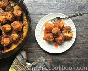 These tasty buffalo chicken meatballs have a surprise in the middle - blue cheese! Using almond flour these are both gluten free and low carb. Great appetizer!