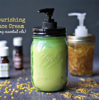 This nourishing face cream is so easy to make and uses essential oils and other healthy ingredients to nourish your skin.
