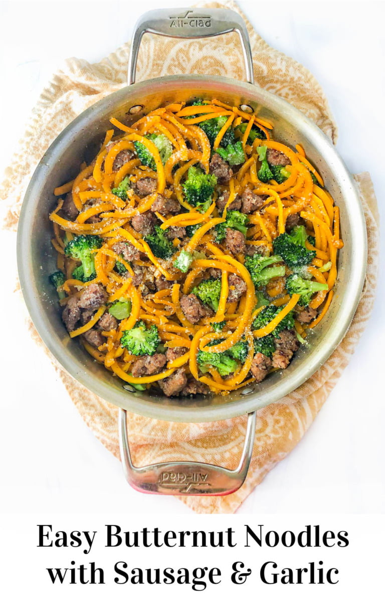 Sausage and Butternut Squash Noodles Recipe healthy, gluten free pasta