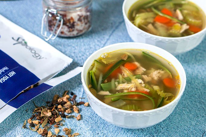 This spicy chicken soup uses a special ingredient - tea! it's FULL of flavor and very easy to make, not to mention low carb and paleo. Perfect for a cold winter day.