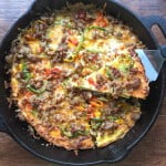 This low carb breakfast pizza would be great for breakfast, lunch or dinner. Easy and tasty meal. #SundaySupper