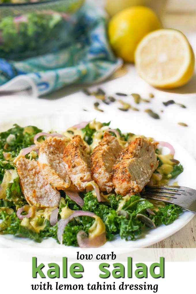 Healthy Hearty Kale Salad With Lemon Tahini Dressing (Low Carb) My