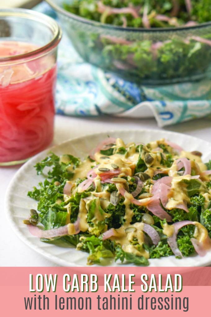Healthy Hearty Kale Salad With Lemon Tahini Dressing (Low Carb) My