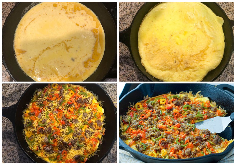 collage of pictures on how to make a gluten free breakfast pizza