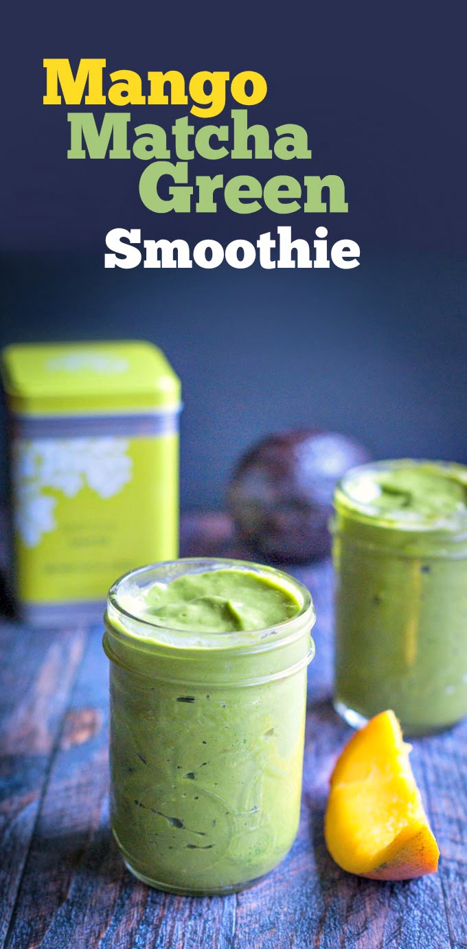 This mango matcha green smoothie is thick and delicious and good for your too. Healthy greens and the boost of matcha green tea make this a great breakfast choice.