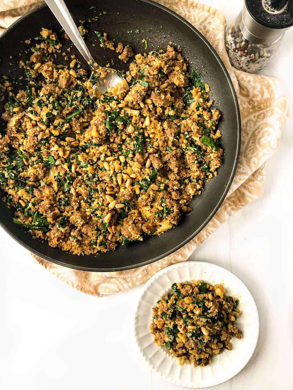 Keto Cauliflower Chorizo Hash Recipe easy 4 ingredient low carb dish!