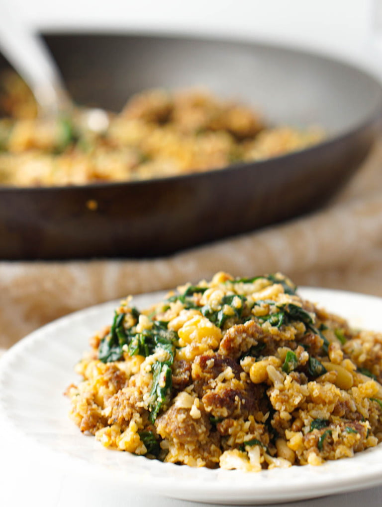Keto Cauliflower Chorizo Hash Recipe easy 4 ingredient low carb dish!